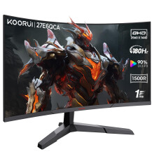 KOORUI QHD Curved 27 Inch Monitor, 1440P Gaming Monitor, 180Hz, 1ms, 1500R