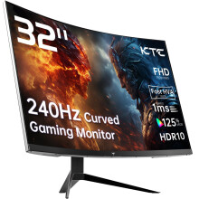 KTC 32 Inch Curved Gaming Monitor, Full HD 1080P@240Hz Monitor, VA 1500R, 1ms, Adaptive Sync, HDR10, HDMI 2.0 / DP1.4, 125% sRGB, VESA, Compatible wit
