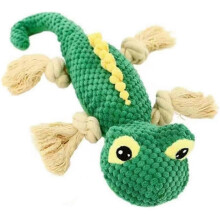 Plush Lizard Dog Toy – Squeaky Stuffed Toy with Durable Rope Legs