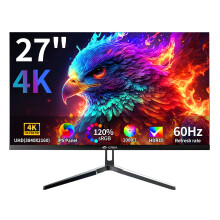 CRUA 27 Inch 4K Monitor 60Hz IPS UHD 3840x2160 Computer Monitor, 120% sRGB HDR10, HDMI 2.0 & DP 1.2, Low Blue Light, VESA Mountable, Home Office PC Mo