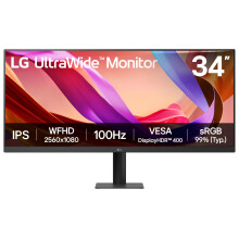 LG UltraWide Monitor 34U511A - UWFHD 1080p IPS 34 inch, 100Hz, 5ms GtG, DisplayHDR 400, Office and Desktop display, Reader Mode & Flicker Safe, Smart