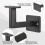 1set Stair Handrail Bracket Adjustable Railing Holder Wall Support Hand Rail Black Staircase Handrail Accessories 5