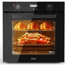 Hobsir Electric Oven with 9 Functions, Built-In 60L Single Oven