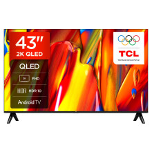 TCL 43V5C-UK 43Inch Full HD Smart QLED Direct LED TV with Android TV and HDR - Compatible with Google Cast and Google Home, Slim Design
