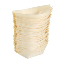 1000 Stuks Wegwerpbare Houten Bootborden, Schalen, 4 Inch Bamboe Borden, Sushiboot, Wegwerpbare Bamboe Bladschaal, Serveerschaal