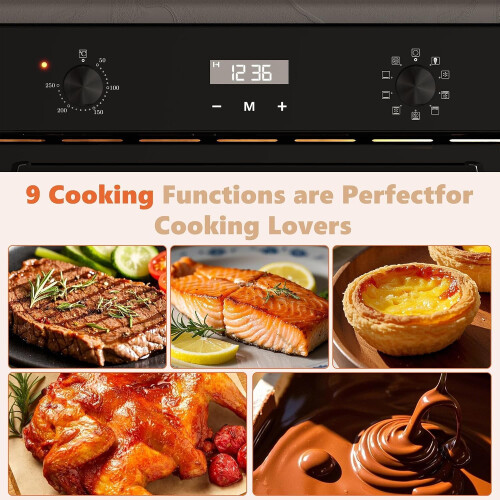 Hobsir Electric Oven with 9 Functions, Built-In 60L Single Oven 2