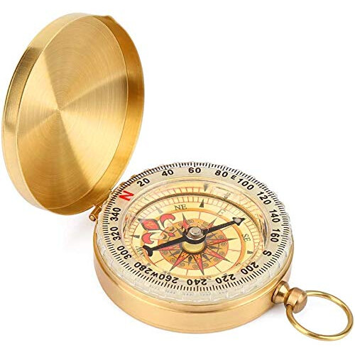 Brass Compass with Luminous for Camping Hiking