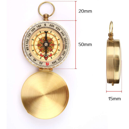 Brass Compass with Luminous for Camping Hiking 1