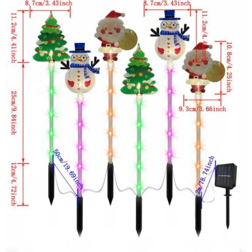 2 Pack LED Outdoor Solar Ground Inserted Christmas Decorative Lights 1
