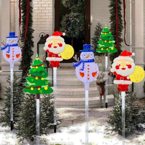 2 Pack LED Outdoor Solar Ground Inserted Christmas Decorative Lights