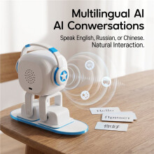 EMO Interactive AI Desktop Robot  Chat, Multilingual Companion, Dancing  Robot Charging Skateboard