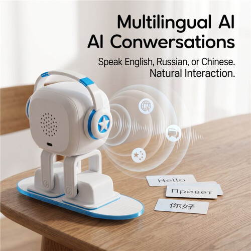 EMO Interactive AI Desktop Robot  Chat, Multilingual Companion, Dancing  Robot Charging Skateboard