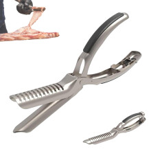 Rib Prep Pro, BBQ rib skinner, kitchen grill tool, with bow clamp and nonslip grip (1 Pcs)