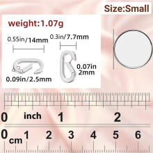 10Pcs Clasp Carabiner Necklace Clasps and Closures, Spring Clasp Pearl Necklace Enhancer Connector for Bracelet A