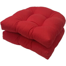 Replacement Outdoor Chair Cushions  Set of 2, UShaped, 18x18 inches, Red