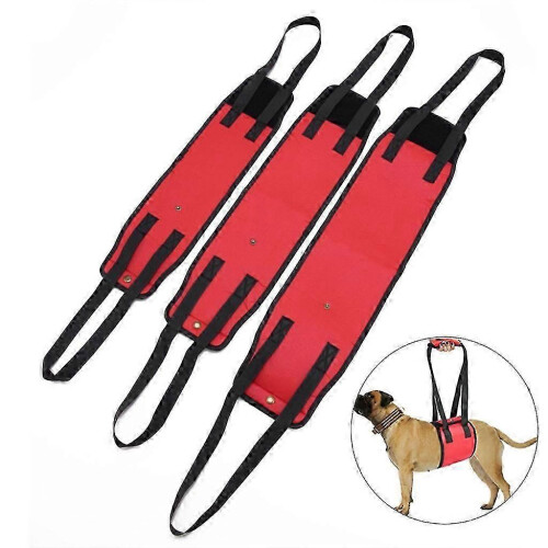 (Red, M) Dog Support Sling with Front Clip Handle No Pull for Elderly Disabled Pets Most Sizes 2