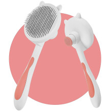 (Pink) Self-Cleaning Slicker Cat Brushes for Shedding & Grooming - Removes Loose Undercoat