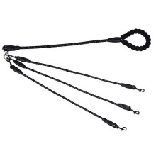 (Black 3 leashes, L) Outdoor Double Dog Leash Hands-Free Adjustable Waist Chest Strap Jogging Running Walking