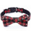 (S) Festive Christmas Red Snowflake Bow Tie Dog Collar Adjustable 4 Sizes 1