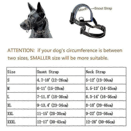 (XL blue) Black Durable Head Strap Muzzle for Small Medium Large Dogs 2
