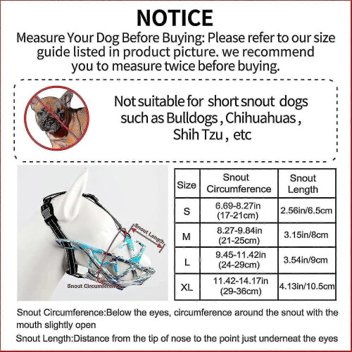(Camo Blue, M) Anti-bite Dog Muzzle Basket Muzzle For Large Dog With Adjustable Straps-yezi 1