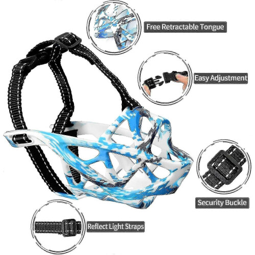 (Camo Brown, M) Anti-bite Dog Muzzle Basket Muzzle For Large Dog With Adjustable Straps-yezi 2