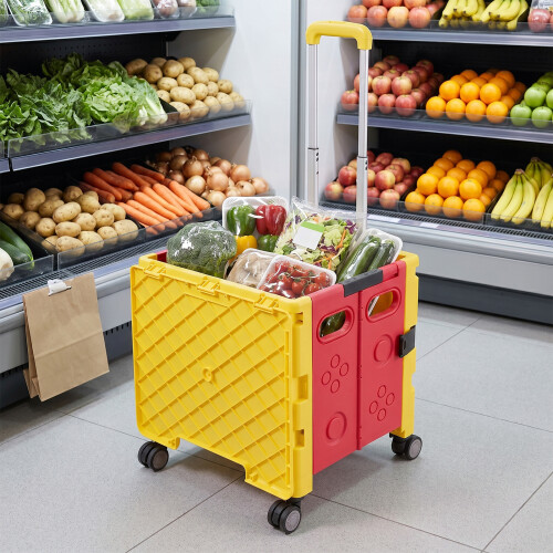 Living And Home Folding 32L Shopping Trolley Cart with Wheels 2