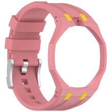 (green-12) 2-in-1 PC Case and Silicone Strap Modification Accessories, Compatible with Swatch X AP Royal Pop Pocket Watch to Wristwatch Conversion