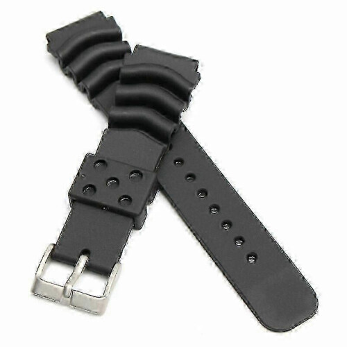 SEIKO DIVER'S Watch Band in Black Rubber Replacement strap for 22MM Size 1