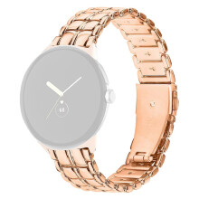 (Rose Gold, Multicolor) For Google Pixel Watch 3 41mm/Watch 2/Pixel Watch Alloy Wrist Band Replacement Watch Strap