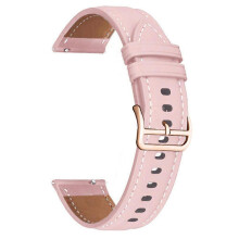 (Pink, Pink) For Garmin vivoactive 5 Venu 2 Plus Venu Sq PU Leather Watch Strap Gold Buckle 20mm Watch Band