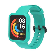 (Teal Green/Black/Teal Green, Multicolor) For Xiaomi Redmi Watch 2/Redmi Watch 2 Lite Solid Color Silicone Watch Band Strap Drop-proof Watch C