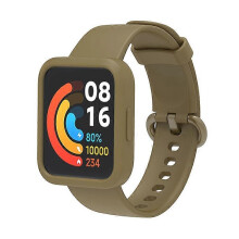 (Light Coffee/Light Coffee/Ligh, Multicolor) For Xiaomi Redmi Watch 2/Redmi Watch 2 Lite Solid Color Silicone Watch Band Strap Drop-proof Watch C