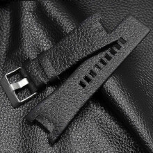 (Black-Litchi) Strap compatible with Diesel watch 32mm notched leather DZ1216 DZ4246 DZ4287