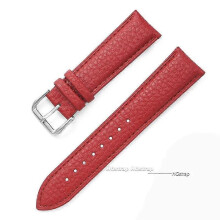(18mm, red) Soft Leather Watch Band 16mm 18mm 20mm 22mm Litchi Pattern Bracelet Universal Waterproof Belt Replacement Wrist Strap Watchbands
