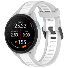 Watch Band for Garmin Forerunner 165/165 Music 20mm Two-tone silicone strap (grey white)