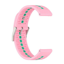 (Pink) Dual-Color Silicone Watch Strap For Suunto Race2 / Run/ Race S / Race / Vertical /9 Peak ,22Mm White
