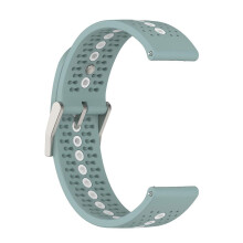 (Light Blue) Dual-Color Silicone Watch Strap For Suunto Race2 / Run/ Race S / Race / Vertical /9 Peak ,22Mm White