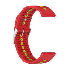 (Red) Dual-Color Silicone Watch Strap For Suunto Race2 / Run/ Race S / Race / Vertical /9 Peak ,22Mm White