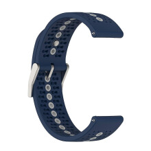 (Midnight Blue) Dual-Color Silicone Watch Strap For Suunto Race2 / Run/ Race S / Race / Vertical /9 Peak ,22Mm White