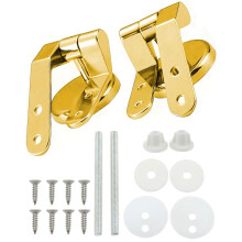 2 Sets Toilet Seat Hinge, Zinc Alloy Hinge with Screws, Toilet Lid Fittings, Universal Toilet Seat, Toilet Lid Closure Fastener (Gold)