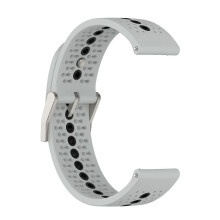 (Grey) Dual-Color Silicone Watch Strap For Suunto Race2 / Run/ Race S / Race / Vertical /9 Peak ,22Mm White