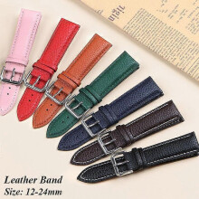 (16mm, green) Soft Leather Watch Band 16mm 18mm 20mm 22mm Litchi Pattern Bracelet Universal Waterproof Belt Replacement Wrist Strap Watchbands
