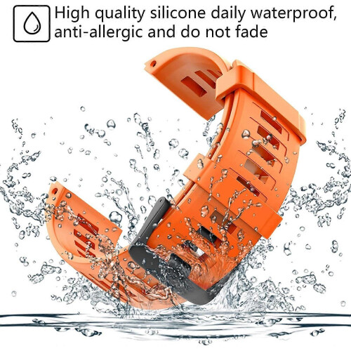(Orange) ZRUXE Soft Silicone Replacement Watch Strap for Garmin Instinct/ Solar/ Tactical 1
