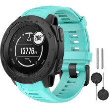 (Mint Green) ZRUXE Soft Silicone Replacement Watch Strap for Garmin Instinct/ Solar/ Tactical