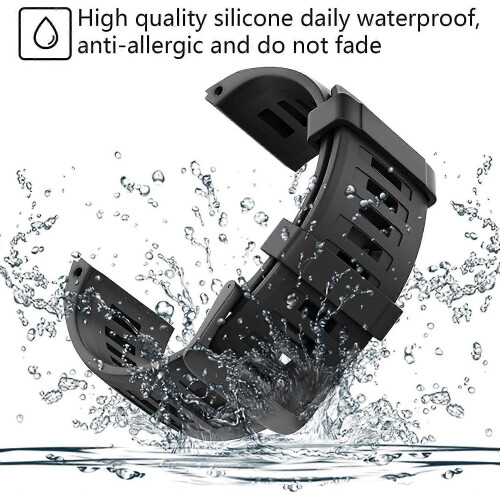 (Black) ZRUXE Soft Silicone Replacement Watch Strap for Garmin Instinct/ Solar/ Tactical 1