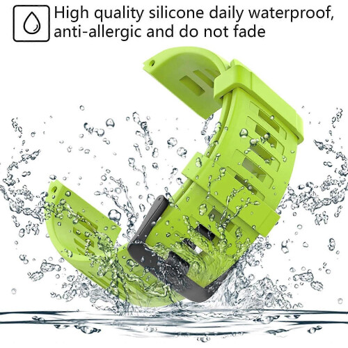 (Green) ZRUXE Soft Silicone Replacement Watch Strap for Garmin Instinct/ Solar/ Tactical 1