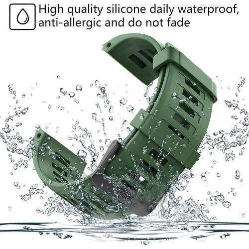 (Army Green) ZRUXE Soft Silicone Replacement Watch Strap for Garmin Instinct/ Solar/ Tactical 1