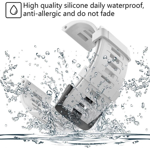(White) ZRUXE Soft Silicone Replacement Watch Strap for Garmin Instinct/ Solar/ Tactical 1