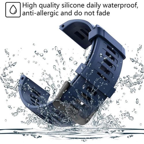(Navy blue) ZRUXE Soft Silicone Replacement Watch Strap for Garmin Instinct/ Solar/ Tactical 1